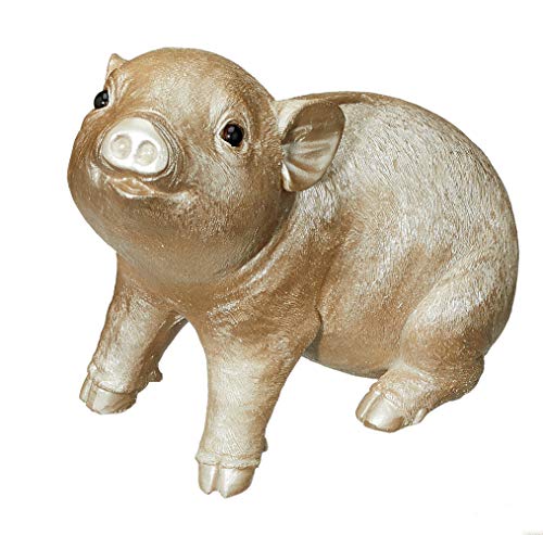 Cepewa Spardose Sparschwein Ferkel Glücksschwein Champagner Farben 20 x 18 x 10 cm von Cepewa