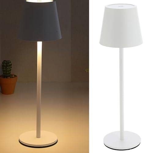 Cepewa Tischleuchte Touchfunktion | stufenlos dimmbar 3 Weißtöne 11x37cm weiß | 65 Lumen 56 LEDs USB Ladekabel Tischlampe (1 x Tischleuchte 11x37cm weiß) von Cepewa