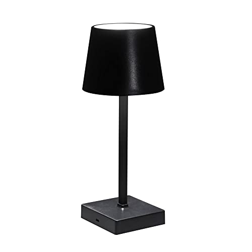 Cepewa Tischleuchte mit Touchfunktion | Nachttischlampe aufladbar mit USB Kabel | Helligkeit regulierbar | Farbwechsel | warmweiß | inkl. Ladekabel (1x Tischleuchte Lampenschirm schwarz) von Cepewa