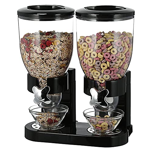 Cepewa Cerialienspender doppelt | Kunststoff 33x41x19cm schwarz 3,5 Liter | Müslispender Spender Frühstücksspender Dosierer Cepewa Cerialienspender doppelt | Kunststoff 33x41x19cm schwarz 3,5 Liter | Müslispender Spender Frühstücksspender Dosierer von Cepewa