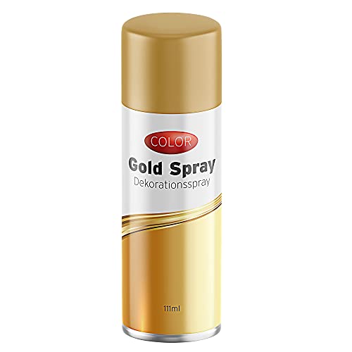 Dekospray zum Basteln 111ml | Spraydose gold | Weihnachten Glitzerspray Glanzspray (1 x Spraydose gold) von Cepewa