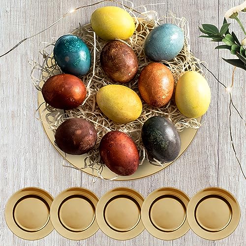 Dekoteller 6er Set Tablett | PVC Gold Ø 33cm | Kunststoff-Teller für individuelle Tischdekoration von Cepewa