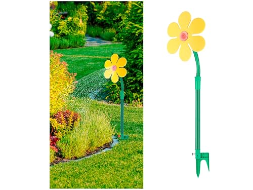 Gartensprinkler Blume Sonnenblume │ gelb H105cm Erdspieß │ Sprinklerblume Bewässerung Garten Beet von Cepewa