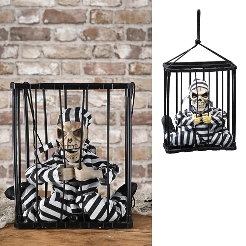 Cepewa Gefangener Sensemann, animiert | Käfig 24x28x11cm Metall Polyester | Bewegung Sond batteriebetrieben Cepewa Gefangener Sensemann, animiert | Käfig 24x28x11cm Metall Polyester | Bewegung Sond batteriebetrieben von Cepewa