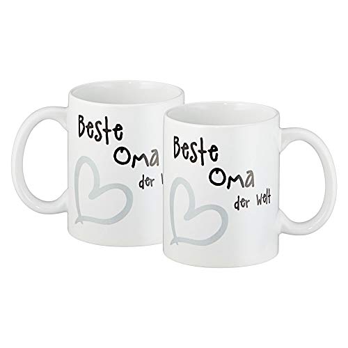 Kaffeebecher Kaffeetasse mit Aufdruck Beste Oma der Welt Henkelbecher 400ml Trinkbecher Tasse Becher (1 x Tasse Beste Oma) von Cepewa