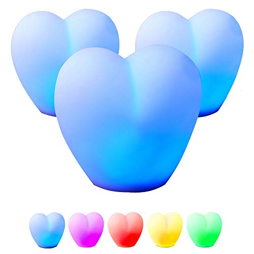 LED-Leuchte Herz Lampe Licht Leuchte Stimmungslicht Wohnaccessoire (3 x LED Leuchte Herz) von Cepewa