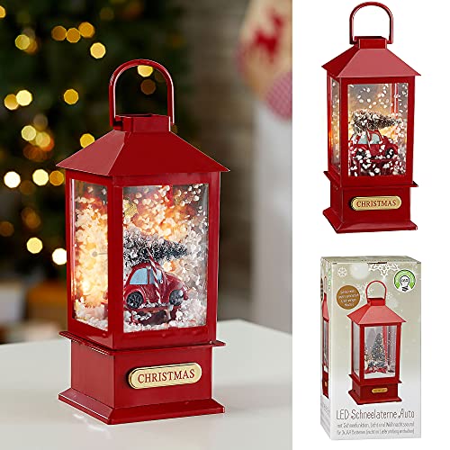 Cepewa LED Schneelaterne Auto | H25cm Schneefunktion Weihnachtsmusik | Weihnachtsbeleuchtung Lampe von Cepewa