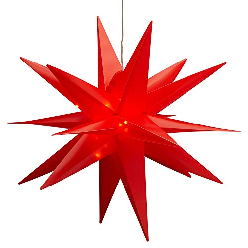 LED Stern rot Deko inkl. Timerfunktion faltbar kl. ca. Ø35cm warmweiß INDOOR Stimmungslicht (1 x LED Stern rot) von Cepewa