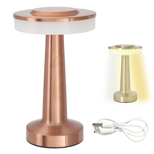LED Tischleuchte 'Lille' | kupfer 24LEDs 12x21cm kalt-/warm-/reinweiss Eisen | Touchfunktion USB | stufenlos dimmbar 20 Lumen (1 x LED Tischleuchte 'Lille' kupfer) von Cepewa