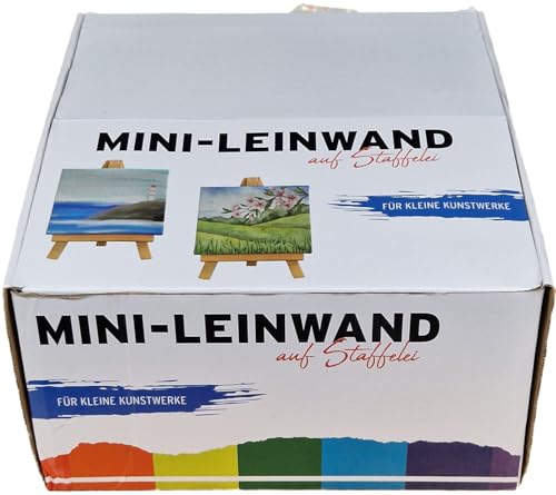 Mini-Leinwand auf Keilrahmen mit Staffelei 45er Display von Cepewa