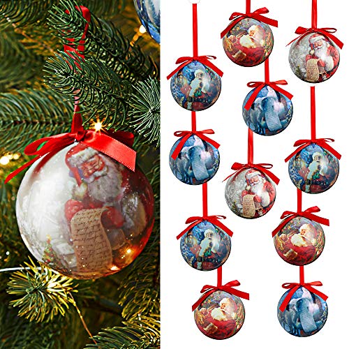 Cepewa Nostalgie Christbaumkugel 12er Set 8 cm Weihnachtskugel Kugeln Weihnachten Weihnachtbaumkugeln (12 x Christbaumkugel nostalgisch) von Cepewa