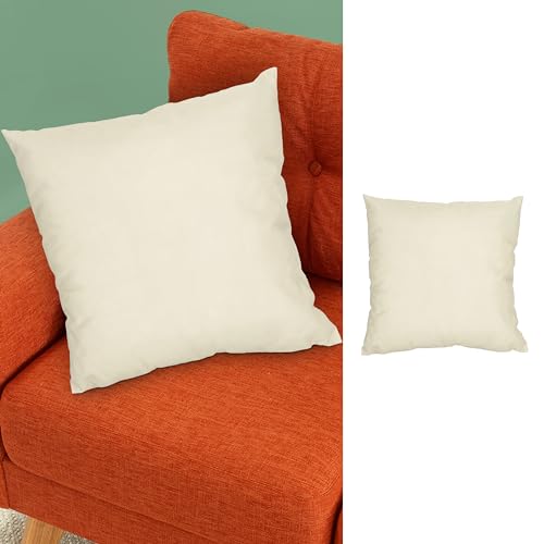 Outdoor Kissen Creme | 45x45x10cm Polyester 350g Füllung | Dekokissen Wasser- und schmutzabweisend Reißverschluss (1 x Outdoorkissen Creme) von Cepewa