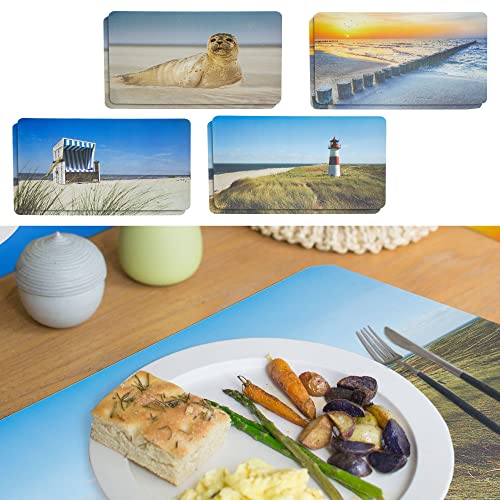 Platzmatte 8er Set Maritim│ 4 Motive á 2 Stück 44x28,5cm Kunststoff │ Platzset Tischauflage Tellerunterlage Platzmatte 8er Set Maritim│ 4 Motive á 2 Stück 44x28,5cm Kunststoff │ Platzset Tischauflage Tellerunterlage von Cepewa