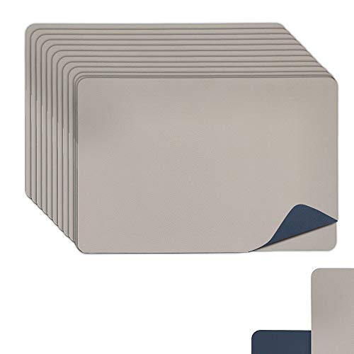 Platzmatte Change 12er Set Tischset aus PVC in zum Wenden 45 x 30 cm (1 x 12er Tischset blau/grau) von Cepewa