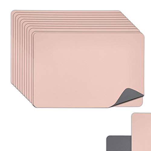 Platzmatte Change 12er Set Tischset aus PVC in zum Wenden 45 x 30 cm (1 x 12er Tischset rosa/grau) von Cepewa