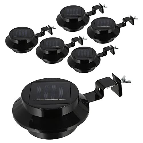 Cepewa Solar Dachrinnenleuchte 6er Set │ 12x6x12cm Kunststoff Eisen Lampe LED Leuchte │ Dachrinnenbeleuchtung Outdoorlight (1 x 6er Set Dachrinnenleuchte) von Cepewa