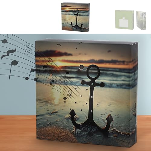 Soundbox 'Anker' Bewegungssensor | 12x12x3,5cm Pappe Kunststoff | Wellenrauschen Lautstärke regulierbar (1 x Soundbox Anker) von Cepewa