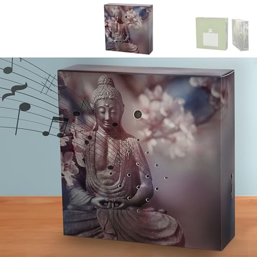 Soundbox 'Buddha' Bewegungssensor | 12x12x3,5cm Pappe Kunststoff | Meditationssound Lautstärke regulierbar (1 x Soundbox Buddha) von Cepewa