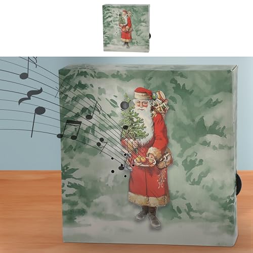 Soundbox 'Santa' 2 X-Mas Sounds Bewegungssensor | 12x12x3,5cm Pappe Kunststoff | Weihnachtsmusik regulierbar (1 x Soundbox Santa) von Cepewa