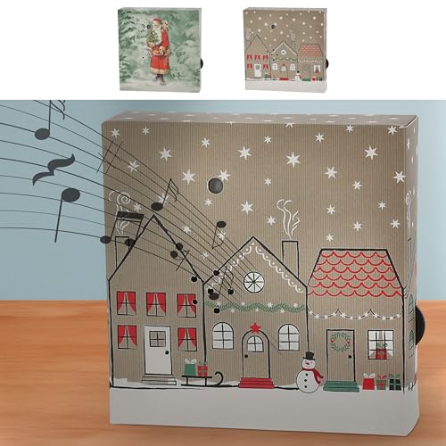 Soundbox 'Xmas' 2er Set 2 X-Mas Sounds Bewegungssensor | 12x12x3,5cm Pappe Kunststoff | Weihnachtsmusik regulierbar (1 x 2er Set Soundbox Xmas) von Cepewa