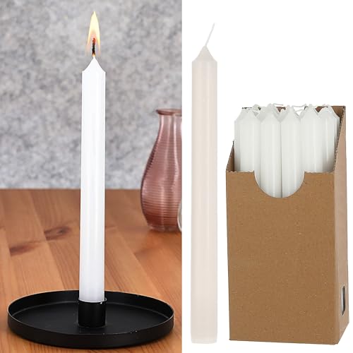Stabkerze 20er Set | 2x25cm weiß Paraffin | Wachskerze Echtwachs Dekokerze Kerze glänzend Spitzkerze (1 x 20er Set Stabkerze weiß) von Cepewa