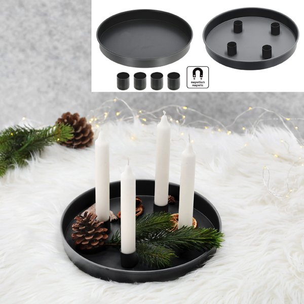 Tablett WEIHNACHTEN ca. B25 H25 T3 cm in schwarz von Cepewa