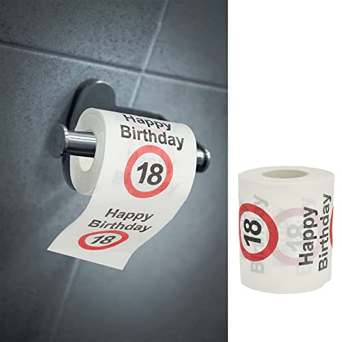 Toilettenpapier "Happy Birthday" │18.Geburtstag 24 Meter 2-lagig 180gr/qm │ Klopapier Motivpapier WC-Papier (1 x Toilettenpapier 18) von Cepewa