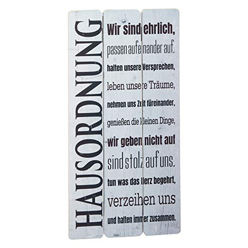 Topshop24you Wunderschönes großes Bild, Plankenschild Hausordnung Regeln aus MDF ca. 60 cm groß von Cepewa