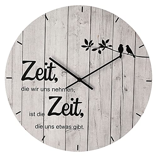 Wanduhr mit Spruch Zeit die wir Uns... | Ø45cm MDF batteriebetrieben | Sinnspruch Uhr Designeruhr Vintage Shabby Chic (1 x Wanduhr Design I) von Cepewa