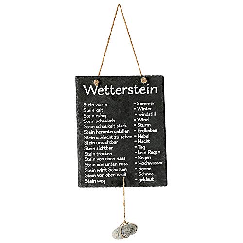 Cepewa Wetterstation "Stein" auf Schiefertafel Wettertafel Schild Tafel beschriftet 20 x 25 cm von Cepewa