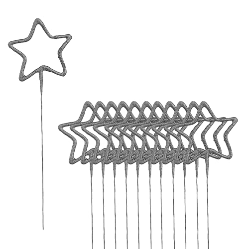 Wunderkerze 12er Set Stern H 18 cm Geburtstagskerze Kerze Brenndauer 30-35 Sekunden Feuerwerkskörper Partydeko (1x 12er Set Wunderkerze Stern) von Cepewa
