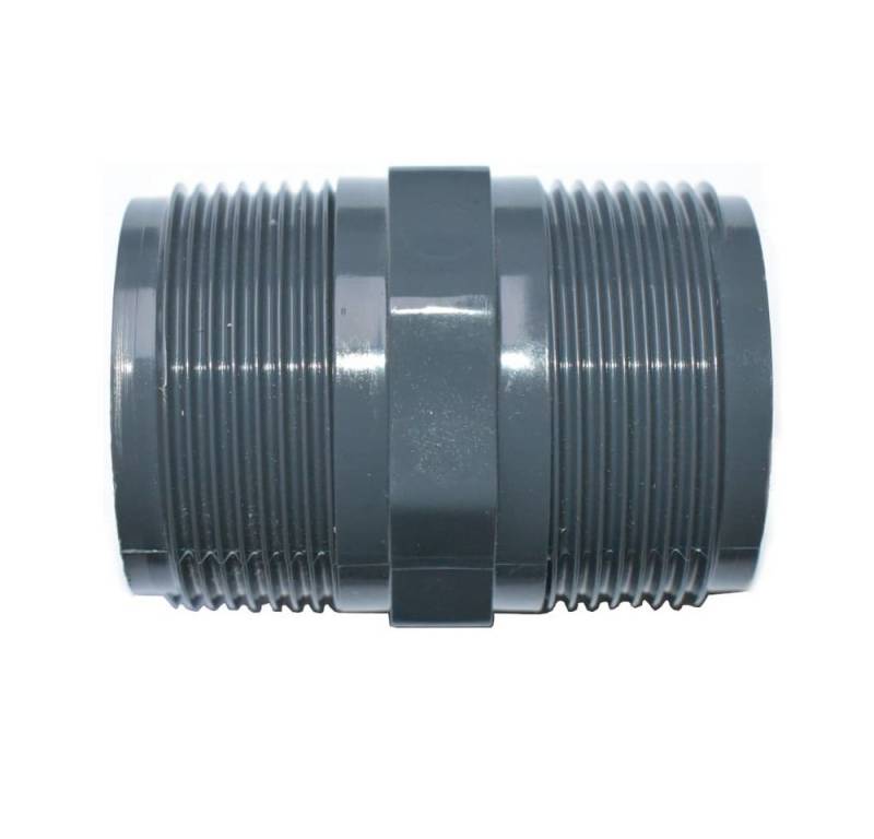 Cepex Steckfitting PVC Fitting, Doppelnippel 1 1/2 Zoll, PVC-U AG x AG, Rohrverbinder von Cepex