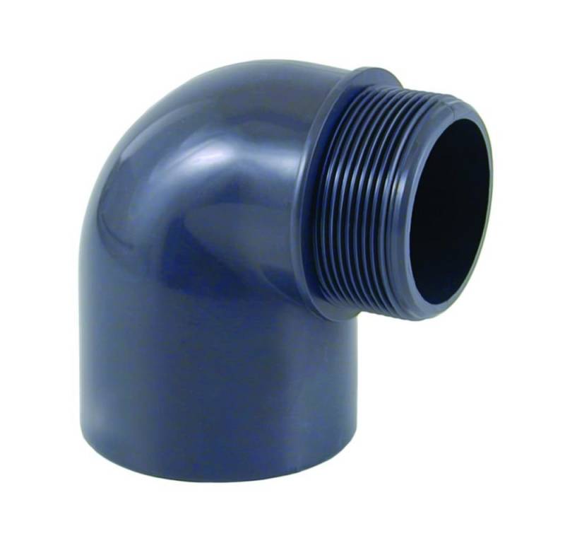 Cepex Steckfitting PVC Winkel 50mm, 90 Grad, Muffe x AG, PN10 von Cepex