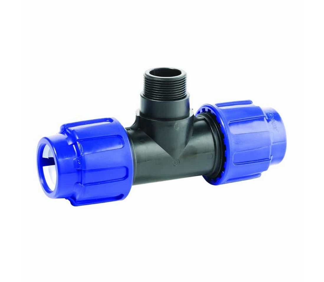 Cepex T-Stück PP PE Rohr Verschraubung T-Stück 32 x 1" AG x 32 von Cepex