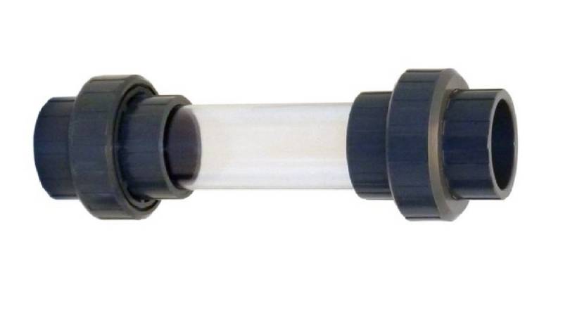 Cepex Wasserrohr 50 mm PVC Rohr Schauglas mit Verschraubung-Klebemuffe von Cepex