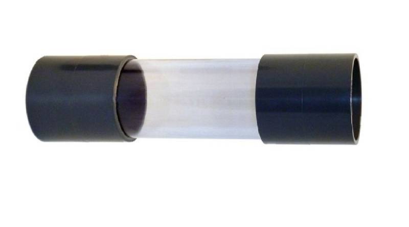 Cepex Wasserrohr 50 mm PVC Rohr transparent Schauglas Klebemuffen von Cepex