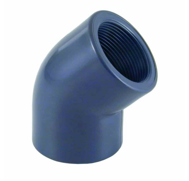 Cepex Winkel-Spülrohrverbinder PVC - U 45° Winkel Muffe x IG 40 mm x 1 1/4" PN10 von Cepex