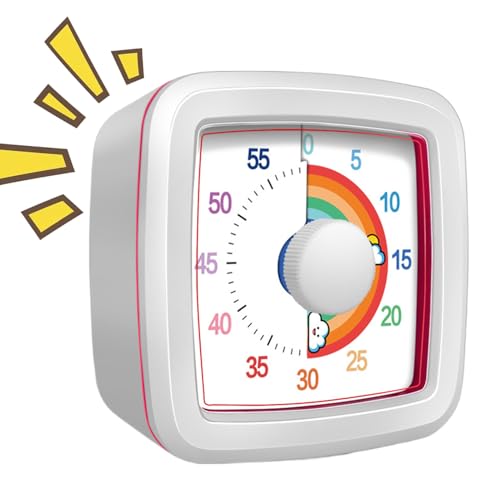 Ceprznvey 60 Minuten Visueller Timer | Countdown Uhr Mit Großen Zahlen Für Kinder Und Erwachsene - Lautloser Zeitmanager Für Unterricht Büro Haushalt Prüfungsvorbereitung Lernen von Ceprznvey