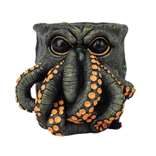 Ceprznvey Blumentöpfe,Cthulhu Blumentopf Resin Gartenpflanzgefäß - Skulptur Deko Oktopus Gartenpflanztopf Tischdeko Für Geburtstag Männer Frauen von Ceprznvey