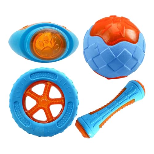 Ceprznvey Floating Dog Kit, 4 Pieces Pool Toys, Pet Water Play, Teeth Cleaning Interactive Game Set with Built-in Squeaker Great Floats for Pools Beaches and Lakes von Ceprznvey