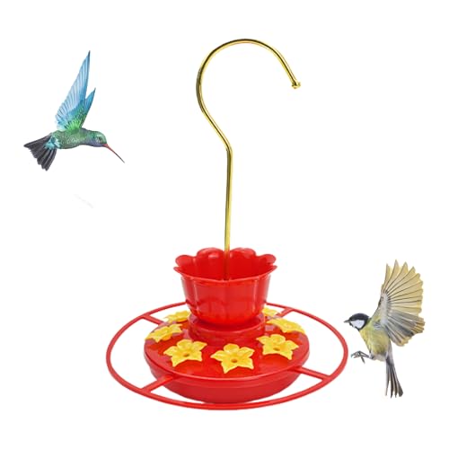 Ceprznvey Kolibri-Futterautomat,Futterschale Mit Abnehmbarem Deckel | 8 Anschlüsse Ameisen- und Bienensicher für Beobachtung Blumenform Außendekoration für Garten Rasen Hof Balkon und Terrasse zur von Ceprznvey