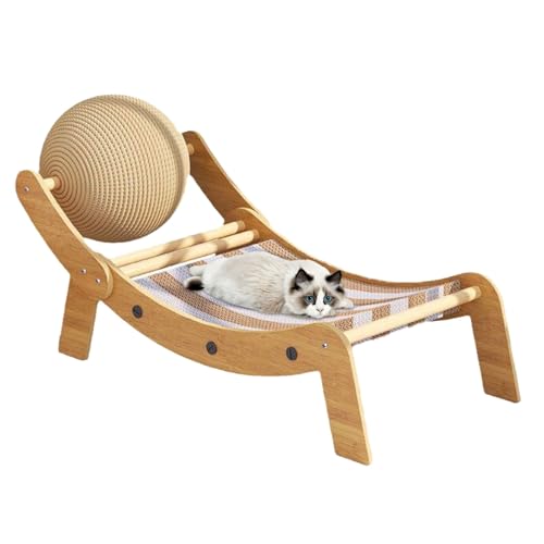 Ceprznvey Kratz- und Ruhebereich für Katzen | mit Kissen | Spielzeug mit Rampe, Teppich, Rollkugel, Spielplatz für drinnen und draußen von Ceprznvey