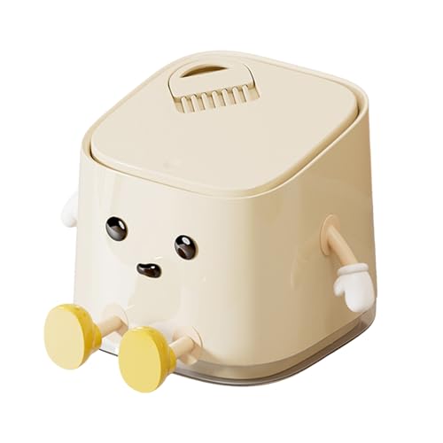 Ceprznvey Tiny Trash Can for Desk, Push-Open Small Waste Bin with Brush, Face, Hands & Feet in Sitting Posture Design, Odor-Proof and Space-Saving Design for Bedroom, Workplace, Laundry Room Ceprznvey Tiny Trash Can for Desk, Push-Open Small Waste Bin with Brush, Face, Hands & Feet in Sitting Posture Design, Odor-Proof and Space-Saving Design for Bedroom, Workplace, Laundry Room von Ceprznvey