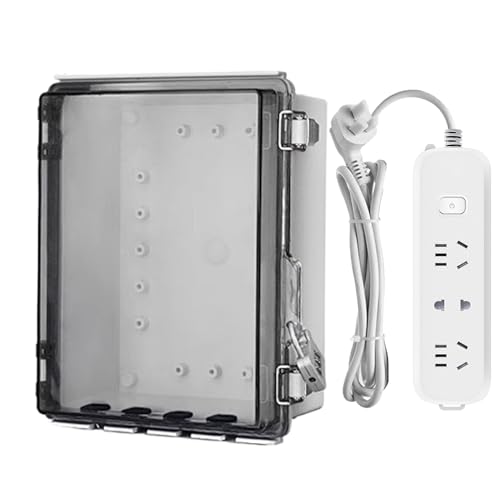 Ceprznvey Wasserdichte Elektrobox - Projektgehäuse mit transparentem Deckel zur Inspektion - Diebstahlgeschütztes wetterfestes Gehäuse mit Schloss für die Befestigung an von Ceprznvey