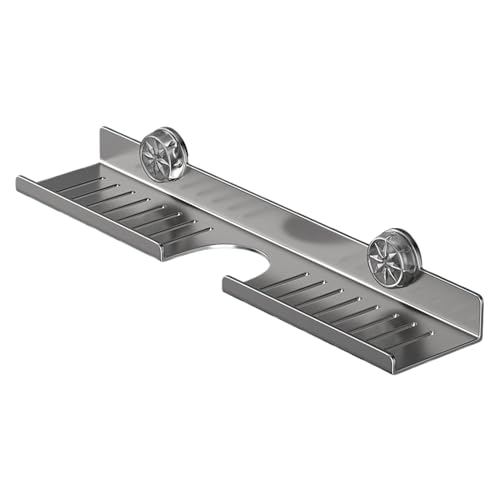 Ceprznvey Wasserhahn-Gestell für Küchenspüle, Saugnapf-Spülbeckenregal, Karbonstahl, platzsparend, kein Bohren, Wandablaufschale für Utensilien, Bürsten, Tassen, Theken von Ceprznvey