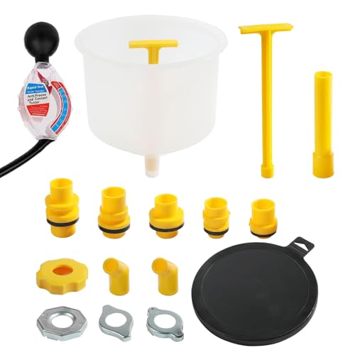 Coolant Bleeder Kit, Radiator Fill Funnel, Automotive Flush FunnelSet, Spill-Proof Design with 16 Pieces, Fluid Tester Kit for Coolant Change and System Maintenance von Ceprznvey