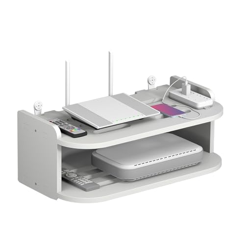 Router Hider Box, Multi-Layer-TV-Stand, Set-Top-Box Stand, Remote Control Storage Rack, TV Set-Top Box Stand mit Wireless Router Organizer und Wärmeableitung, perfekt für Home Storage Router Hider Box, Multi-Layer-TV-Stand, Set-Top-Box Stand, Remote Control Storage Rack, TV Set-Top Box Stand mit Wireless Router Organizer und Wärmeableitung, perfekt für Home Storage von Ceprznvey