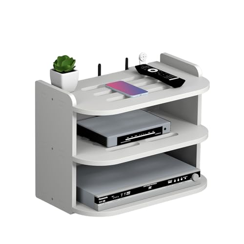 Router Hider Box, Multi-Layer-TV-Stand, Set-Top-Box Stand, Remote Control Storage Rack, TV Set-Top Box Stand mit Wireless Router Organizer und Wärmeableitung, perfekt für Home Storage Router Hider Box, Multi-Layer-TV-Stand, Set-Top-Box Stand, Remote Control Storage Rack, TV Set-Top Box Stand mit Wireless Router Organizer und Wärmeableitung, perfekt für Home Storage von Ceprznvey