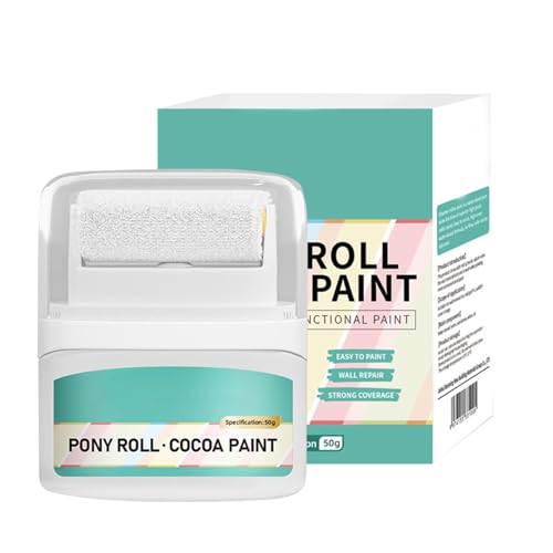 Wall Paint, Crack Repair Roller, Fast Drying Water-Based Portable Integrated High Coverage White Ceiling Coloring for Stains Yellowing Advertisements, 50g von Ceprznvey