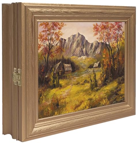 Cer-Plast Schlüsselkasten aus Holz Hängeschrank mit Schlüsselbrett Wandorganizer für Schlüsselaufbewahrungm Schlüsselschrank Vintage-Optik Holzschlüsselbox von Cer-Plast
